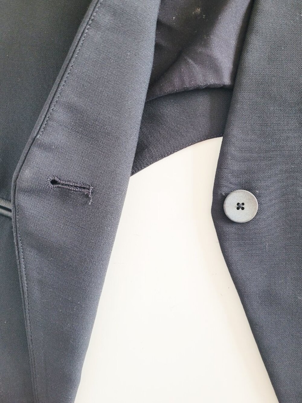 Helmut Lang Collarless Blazer Jacket with Leather Sleeves - Size 4 - Picture 9 of 11